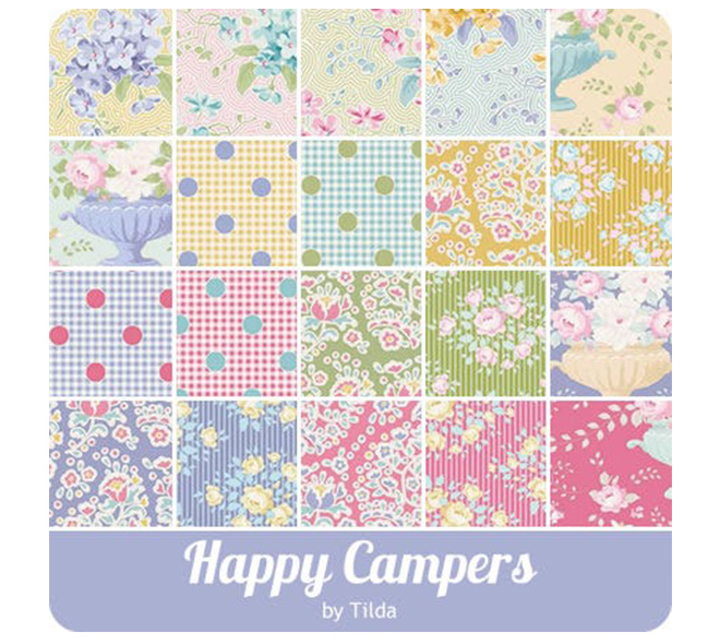 Happy Campers Charm Pack 40 pcs by Tilda 7072649005114 - Quilt in a Day /  Quilting Fabric