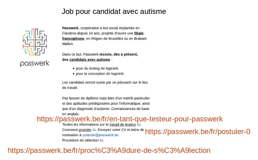 Job informatique pour autistes:BXL ou Brabant W./ PASSWERK Passwerk-annonce-francophone-2018
