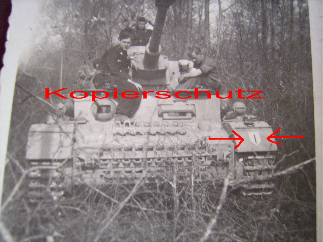 Deutscher Panzer IV mit Divisionswappen - Kennun