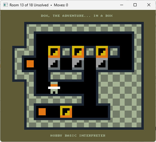 HOBBY BASIC SOKOBAN STYLE PUZZLE GAME WINDOWS11 CONSOLE