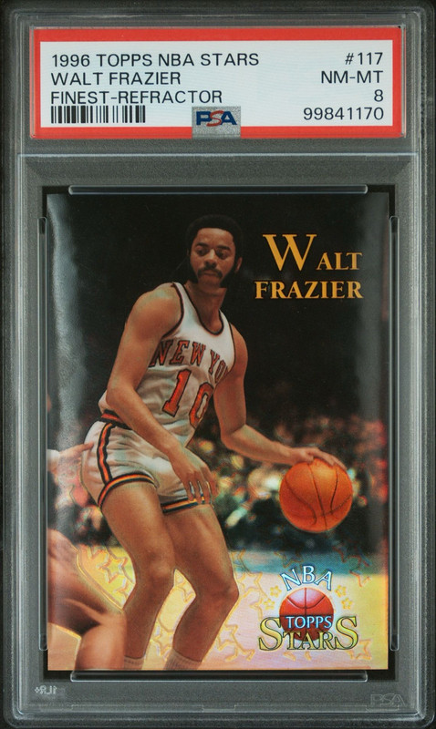 WALT FRAZIER 1996 TOPPS STARS FINEST REFRACTOR PARALLEL SP KNICKS PSA 8 POP 2 - Picture 1 of 1