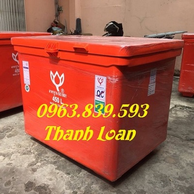 Thùng trữ lạnh 450lit thailand, thùng giữ nhiệt nắp mở có bản lề. Lh 0963 839 593 Ms.Loan Thung-da-450l-nap-lien-thung-da-thai-lan-450-L-re-1