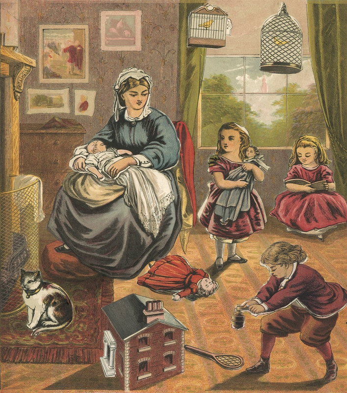 1-English School - Children with mother - (MeisterDrucke-72146)
