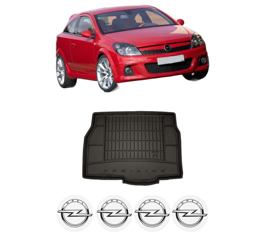Tavita Portbagaj OPEL ASTRA H GTC (A04) din 2005-2010, Protectie Portbagaj Auto, 4x Stickere auto cu OPEL