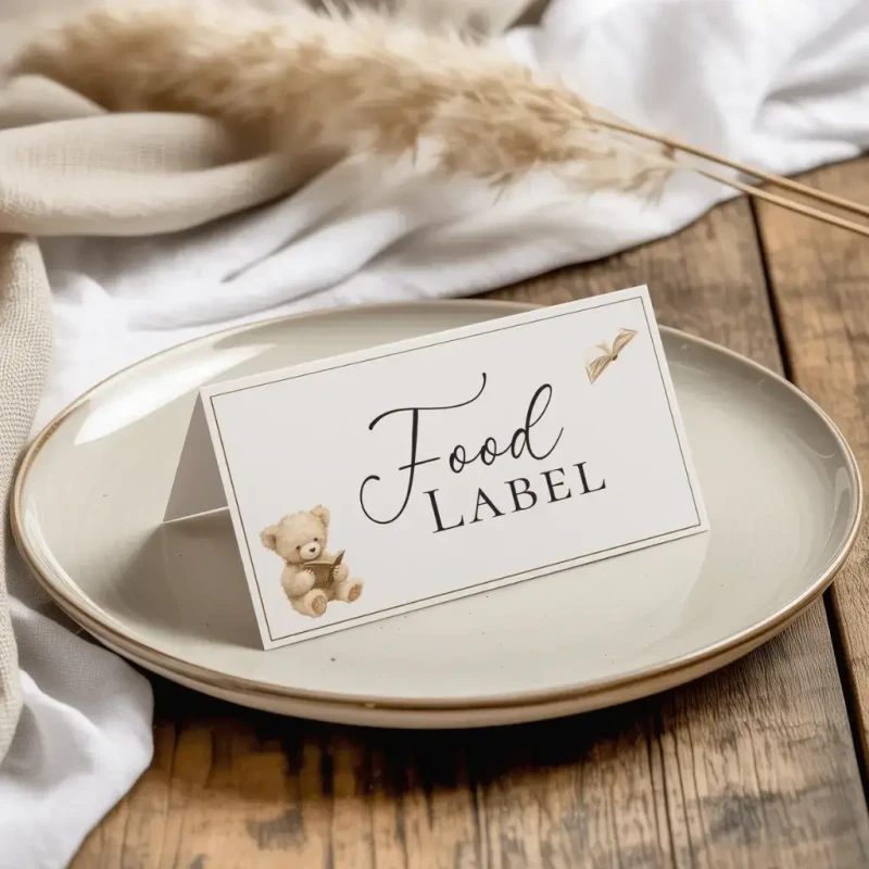 Baby shower food labels