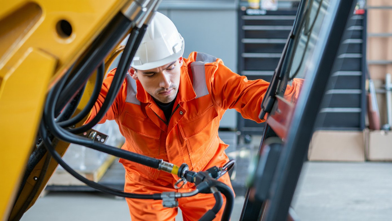 Предварительный осмотр телескопического погрузчика перед работой