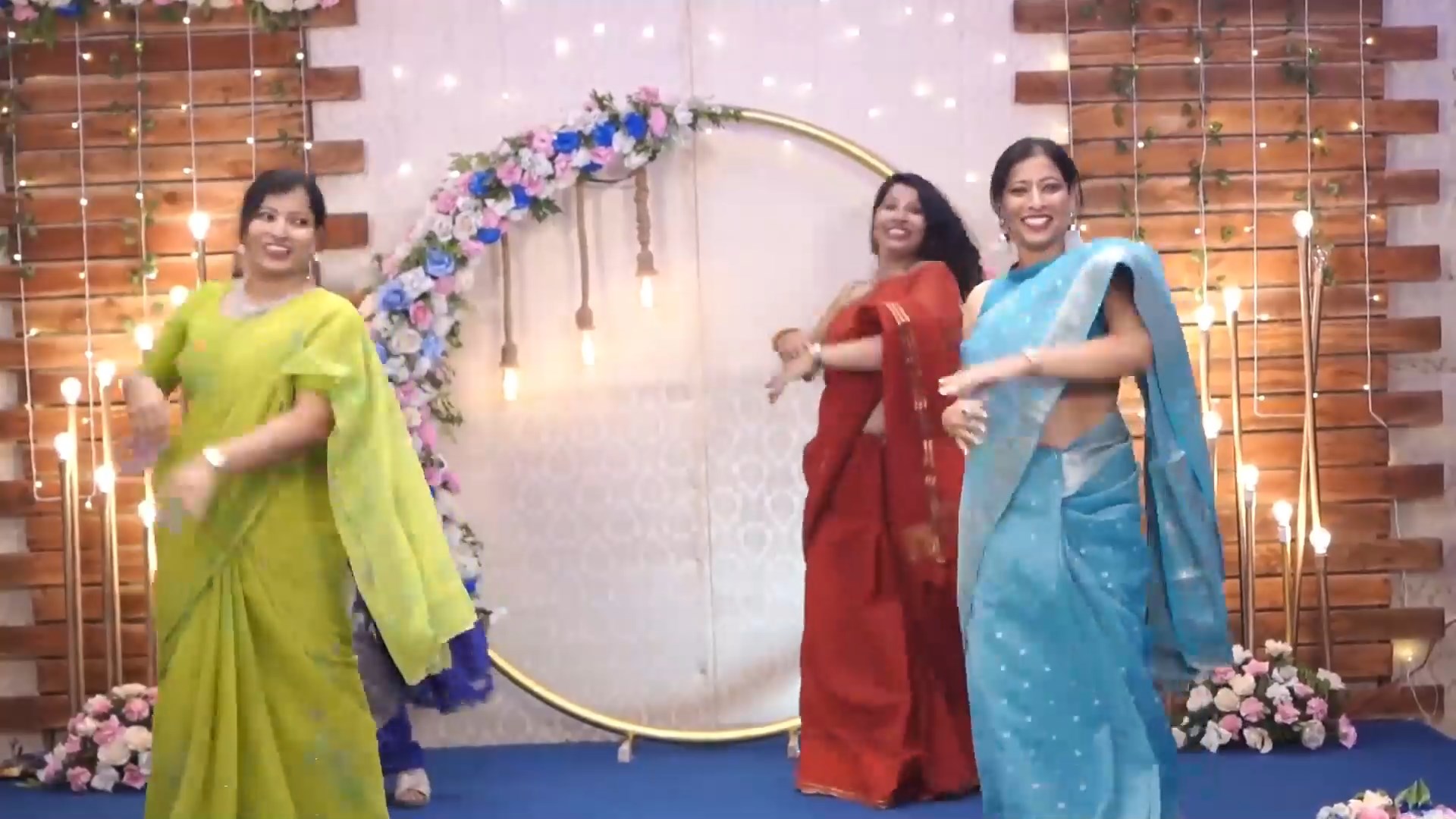 Hot Malayali Aunties Open Wide Navel Show In Orange Saree While Dancing Mkv Snapshot 01 50 262