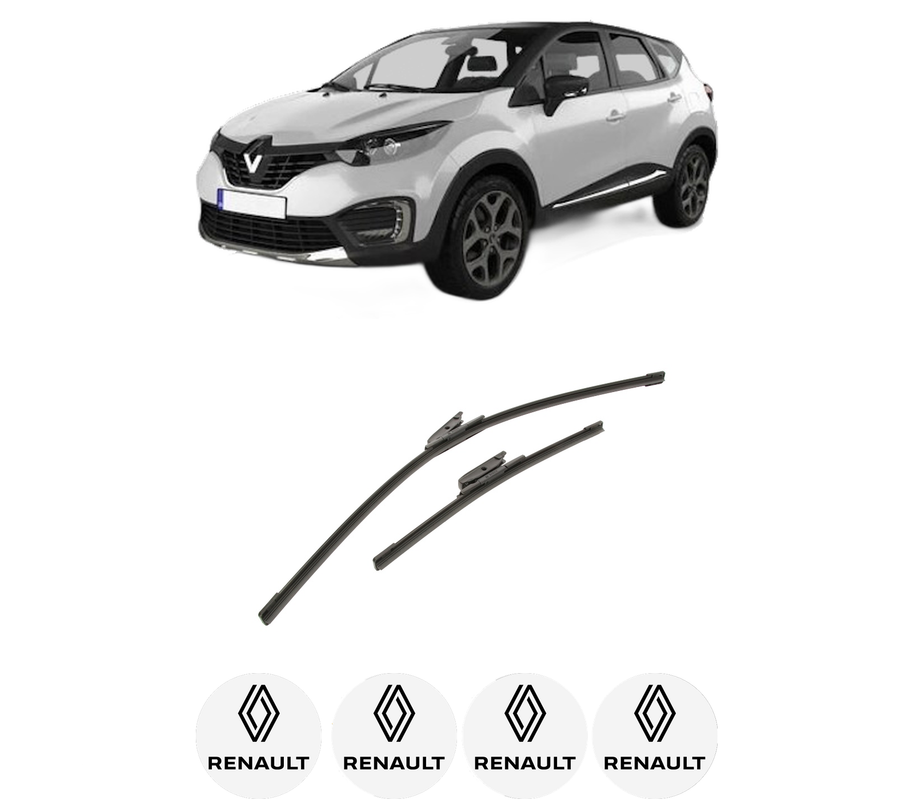 Set stergatoare auto RENAULT CAPTUR I (J5_, H5_) din 2013-2018, pentru parbriz auto, 2 bucati, Bosch Aerotwin, din cauciuc siliconat rezistent, 4 Stickere Auto RENAULT
