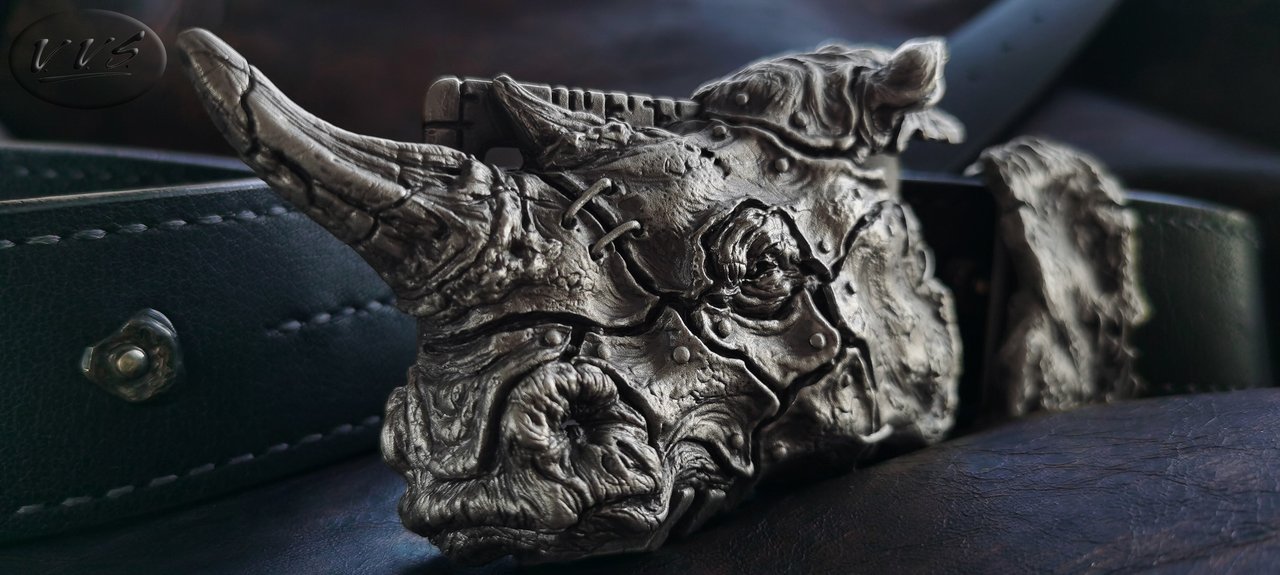 пряжка носорог литой ремень2