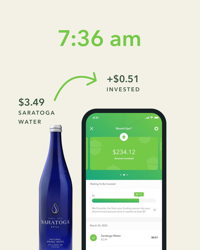 Acorns round-up mechanism visualization