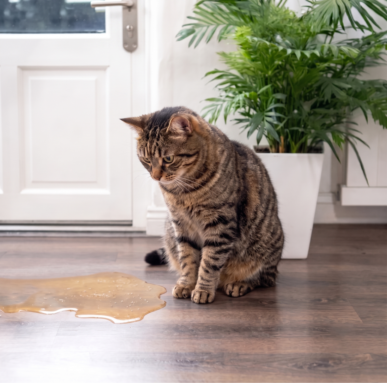 Stressed cat at home