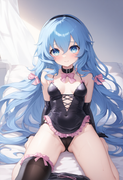 1girl, yoshino (date a live), small breasts, bodysuit, black panties, bedroom, b s-717293477