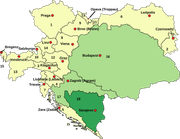 1 Florín / Forint - Hungría, 1869 330px-Cisleitania-Transleitania-YBosnia-Hercegovina-svg