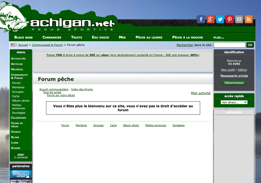 rejet forum Achigan