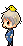 Prussia 'Gilbert' with Gilbird on his Head Hetalia Pixel