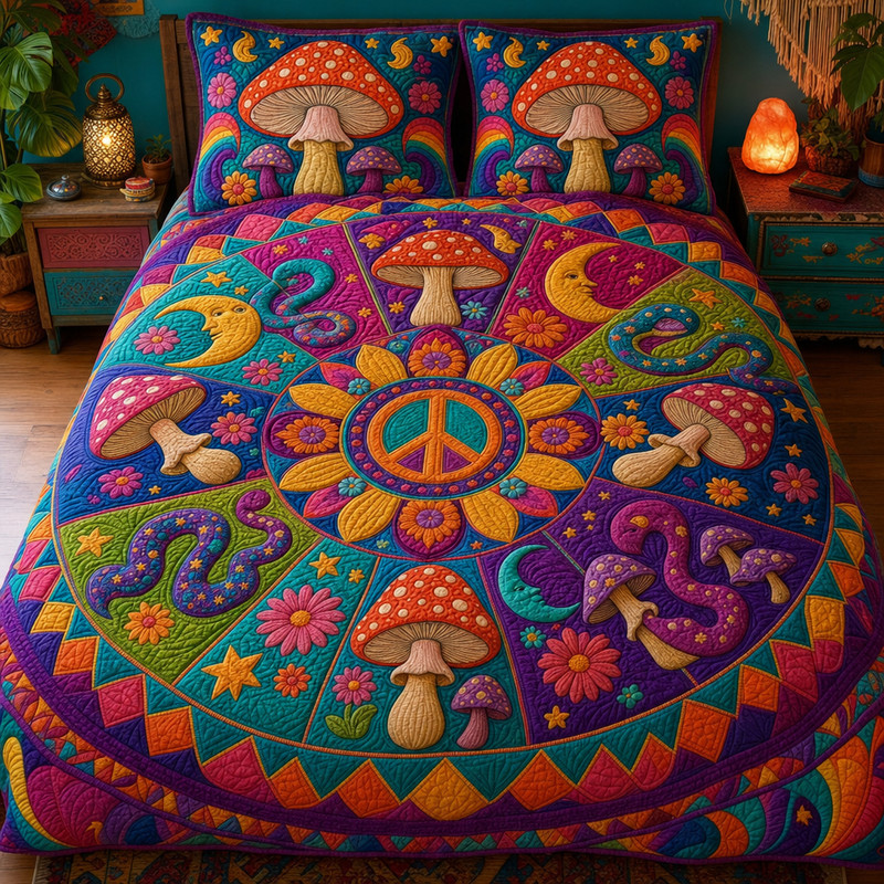 Mushroom Kingdom Bamboo Quilt Bedding Set