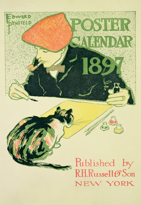 4-Edward Penfield - Poster Calendar pub by RH Russell  Son 1897  - (MeisterDrucke-107844)