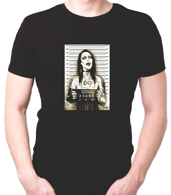 Camiseta Caras Maus Procurado Suspeito Marilyn Manson