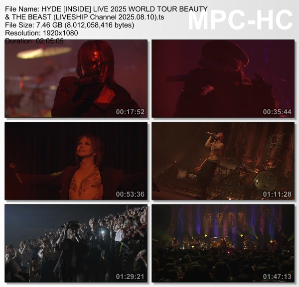 [TV-Variety] HYDE [INSIDE] LIVE 2025 WORLD TOUR BEAUTY & THE BEAST (LIVESHIP Channel 2025.08.10)