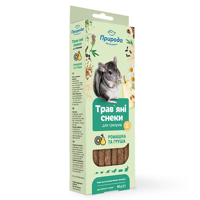 Трав`яні снеки Природа для гризунів Ромашка та груша 60г