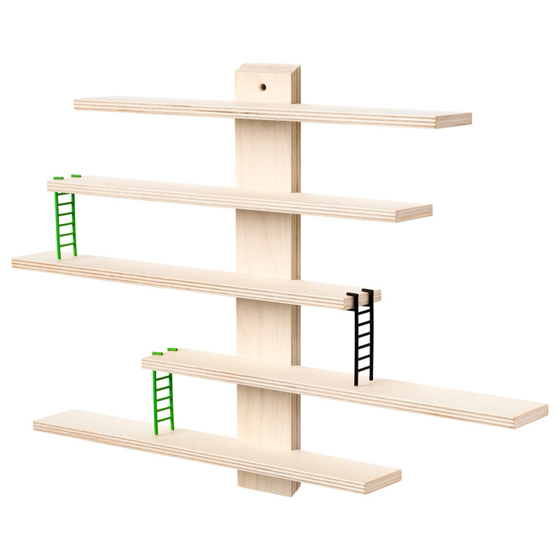 IKEA LUSTIGT SHELF WALL Wooden Children's Wall Shelf 5 Tier | eBay