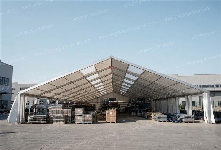 Agricultural storage tent for grain fertilizer and farm equipment