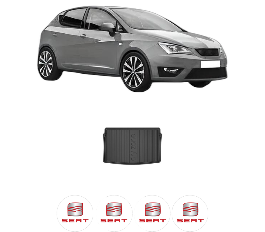 Tavita Portbagaj SEAT IBIZA V (KJ1, KJG) din 2017-2020, Protectie Portbagaj Auto, 4x Stickere auto cu SEAT