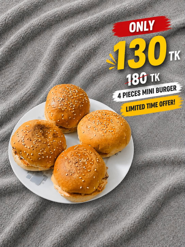4 Pieces Mini Burger Combo