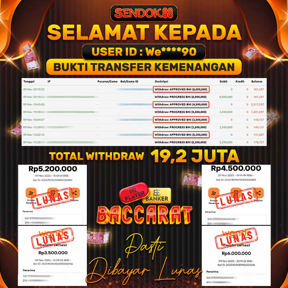 SENDOK88 JEPE! LIVE GAMES BACCARAT Rp 19.200.000,- LUNAS!