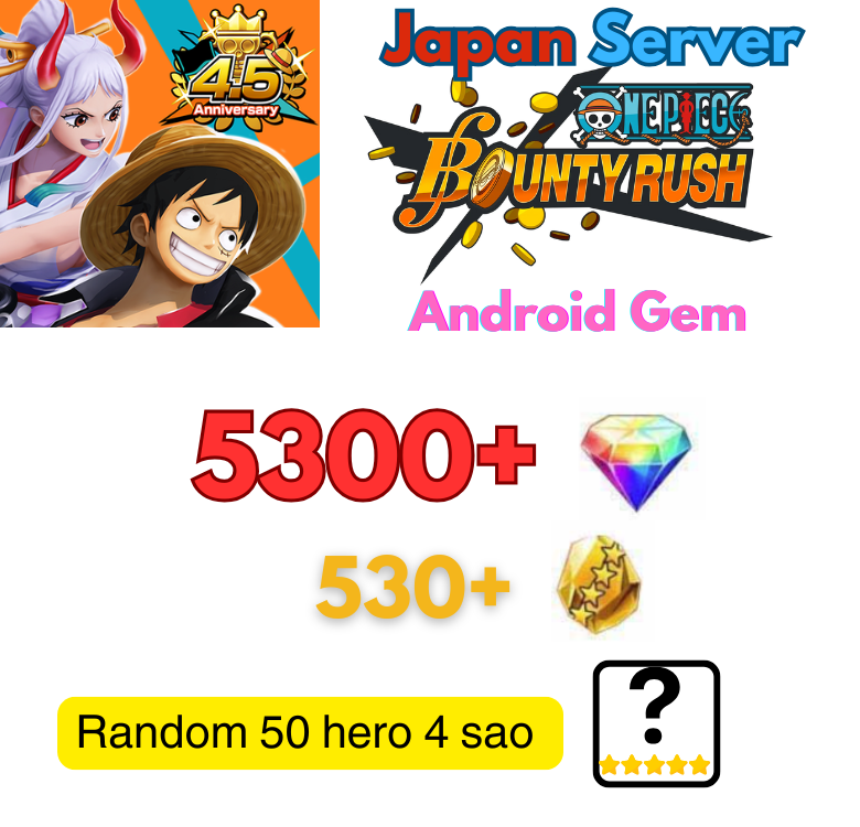 [JP/Android] 5000 Gems | One Piece Bounty Rush JP Starter Account