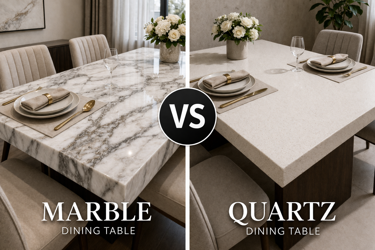 Marble vs Quartz dining table