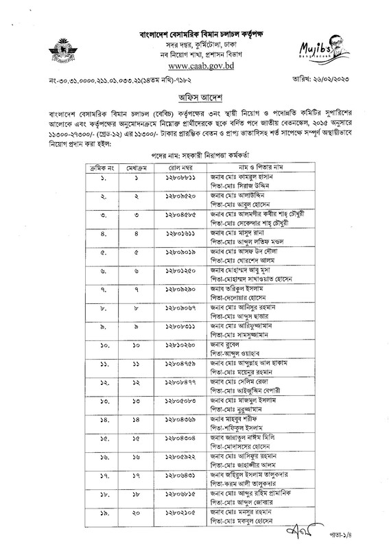 CAAB Job Appointment Letter 2023 (12 Grade) PDF-1