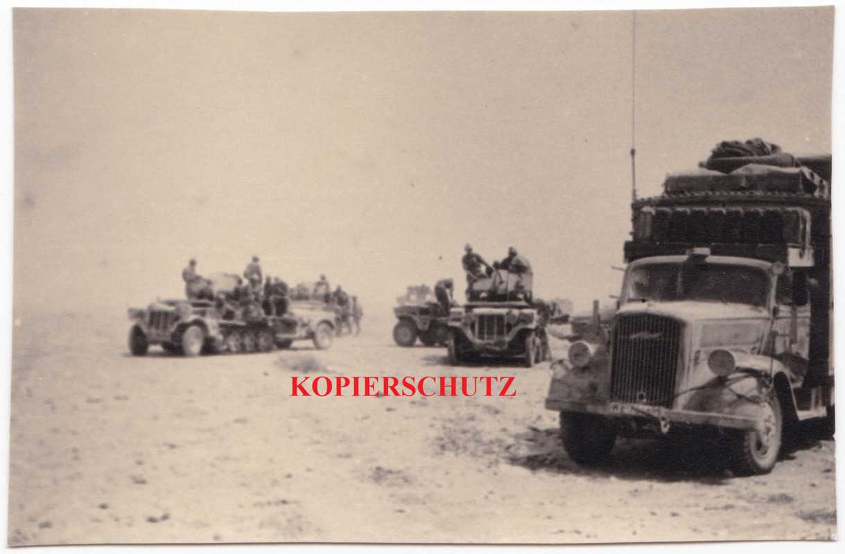 Foto Afrikakorps Sdkfz Funkwagen Halbkette Wüste