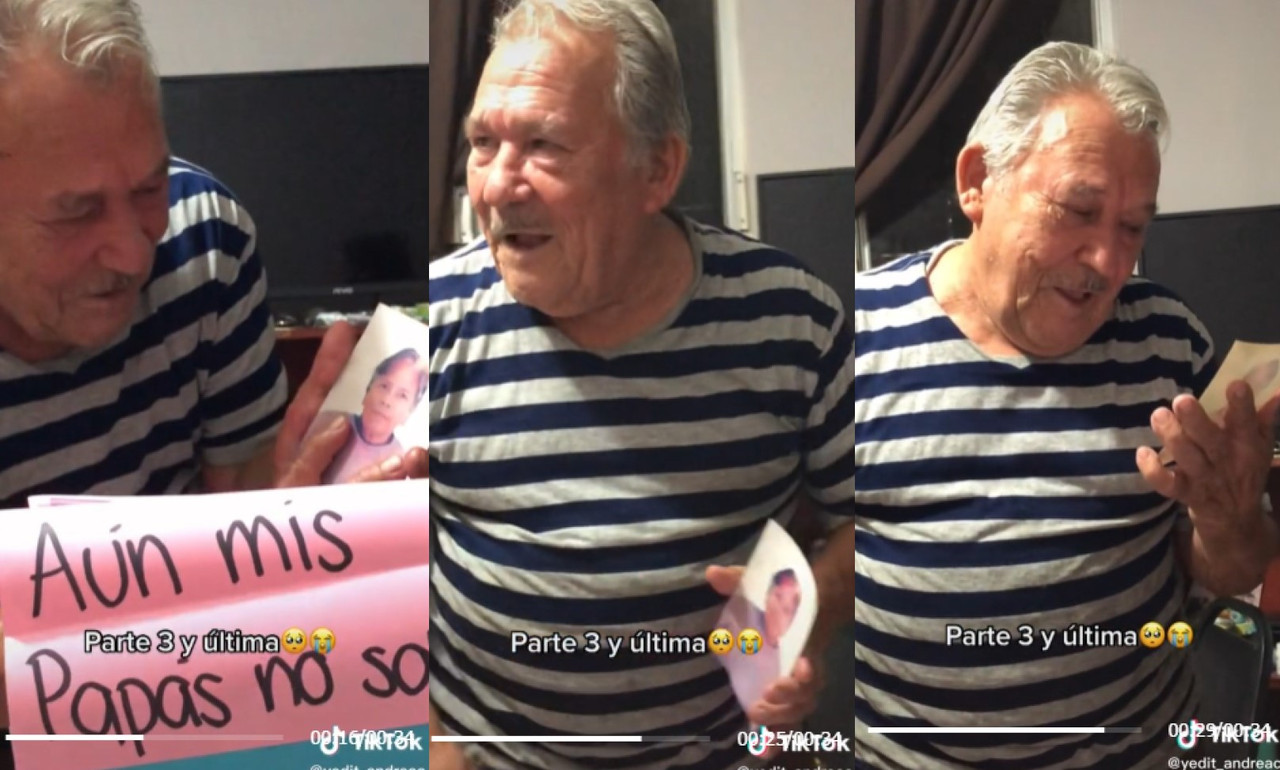 Abuelito se entera que será bisabuelo, su reacción sorprende