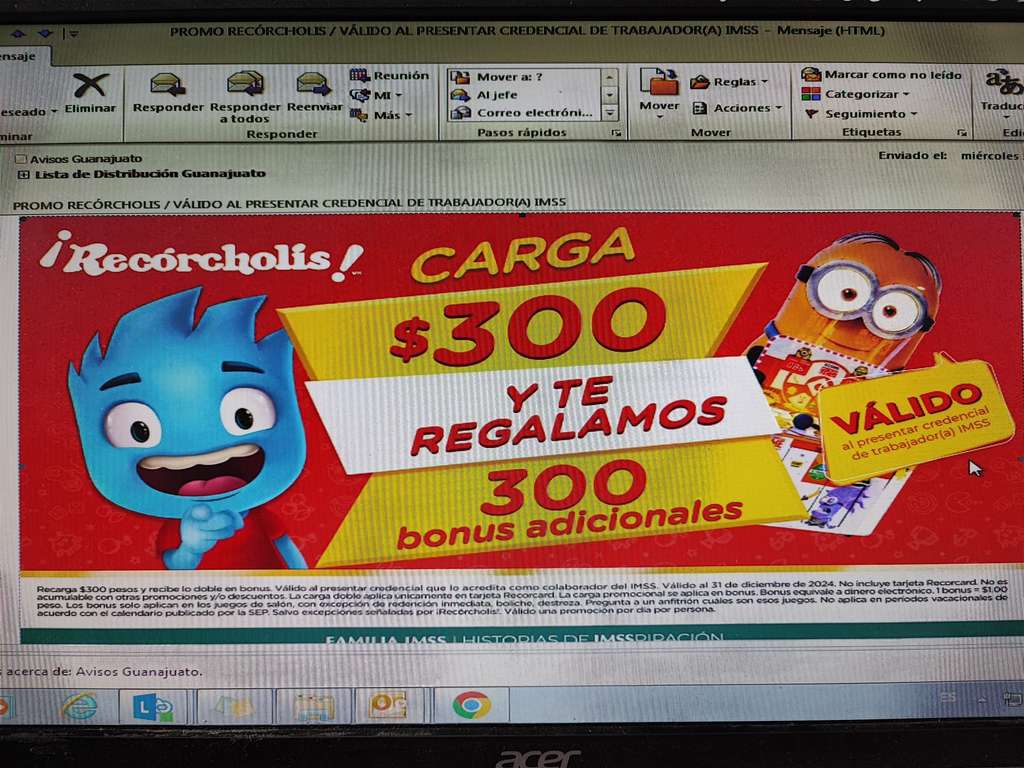 Recórcholis carga $300 y gratis $300 bonus adicionales 