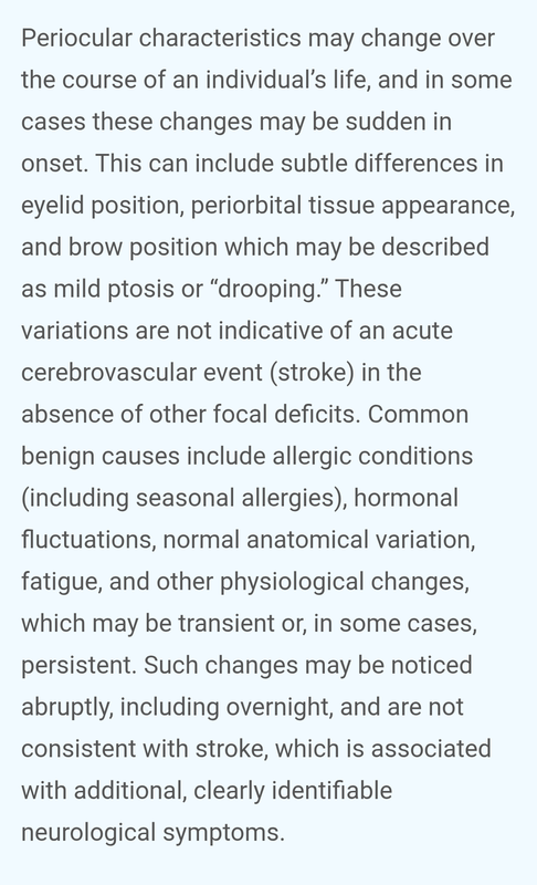 Mild ptosis