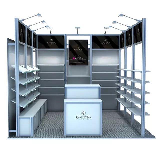 Exhibition display stand system with aluminium profiles