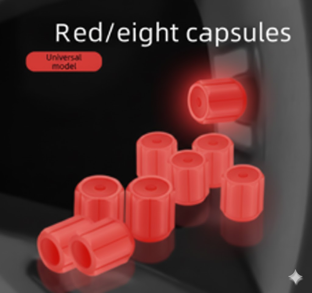 Universal Luminous Tyre Valve Caps 8 PCS Red Glow in Dark Dust Covers for Cars Motorbikes & Bicycles Easy Install