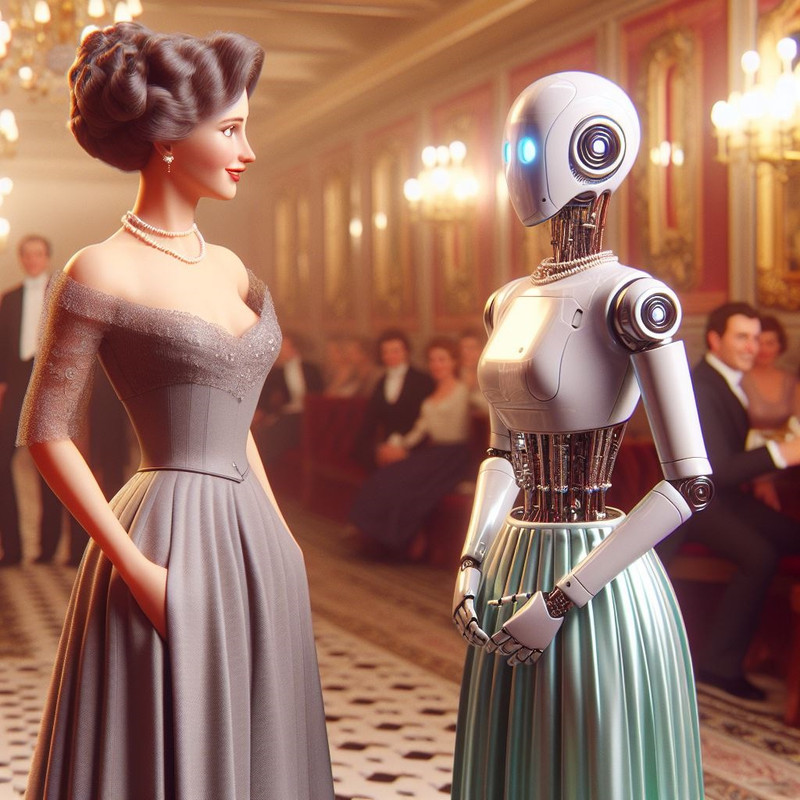 human and humanoid robot modelled on her
