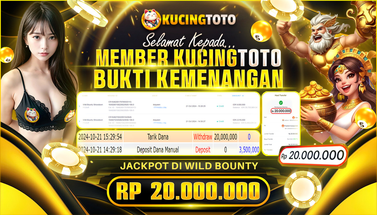 KUCINGTOTO JACKPOT SLOT WILD BOUNTY SHOWDOWN RP.20.000.000.,- LUNAS