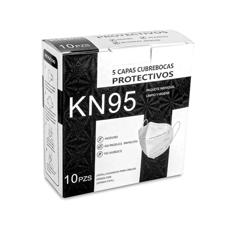 CP CUBRE BOCAS KN95 NEGRO CAJA C/10 APL3X2     24006022024