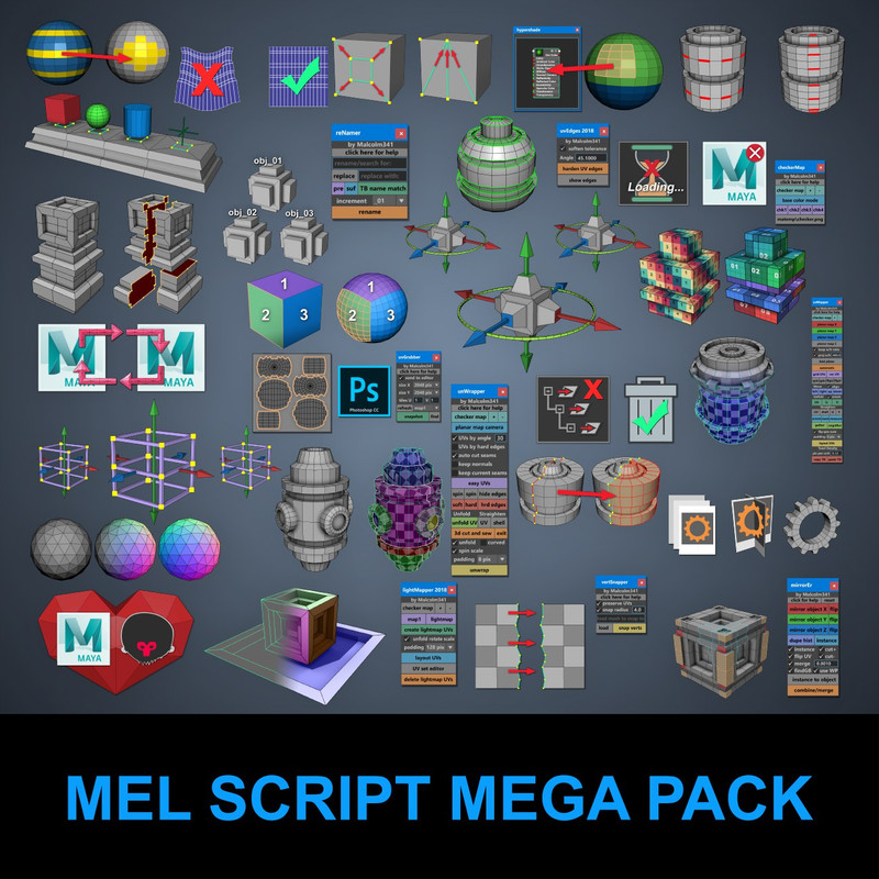 Gumroad Autodesk Maya Malcolm341 All Mel Script Pack May 2022