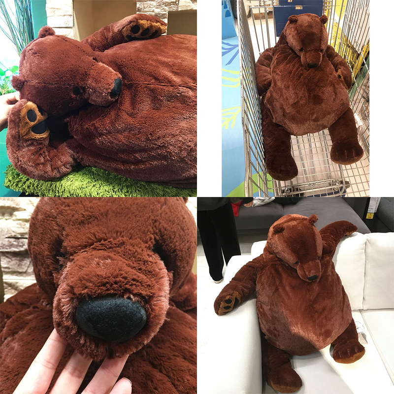 100cm Giant Simulation DJUNGELSKOG Bear Animal Toy Brown Teddy Stuffed Birthday | eBay