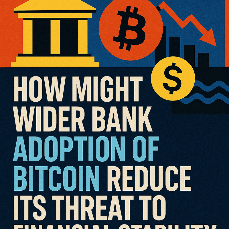 How might wider bank adoption of Bitcoin reduce its threat to financial stability