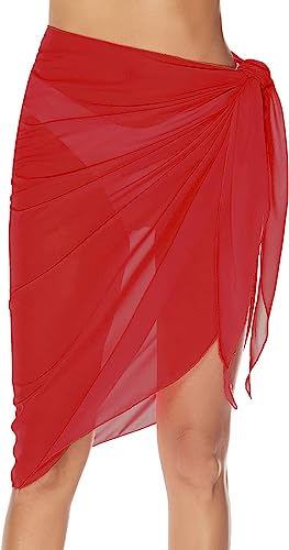 Women's Sarong Chiffon Coverups Bathing Suit Wrap Skirt Long Swimsuit Beach Wear - Picture 52 of 66