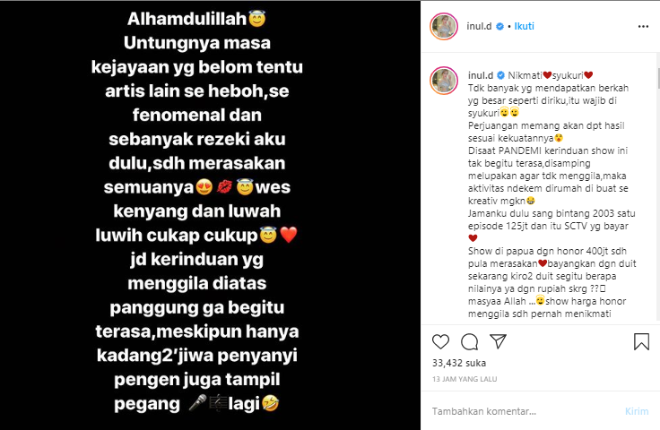 Unggahan Inul Daratista