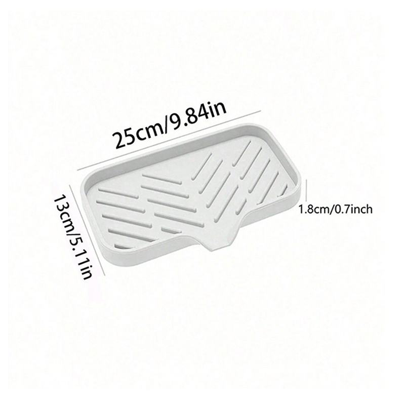 3-PCS White Large Drainable Soap Dish Tray with Anti-Slip Base for Bathroom Sink - Keeps Soap Dry and Organized in global Homes
