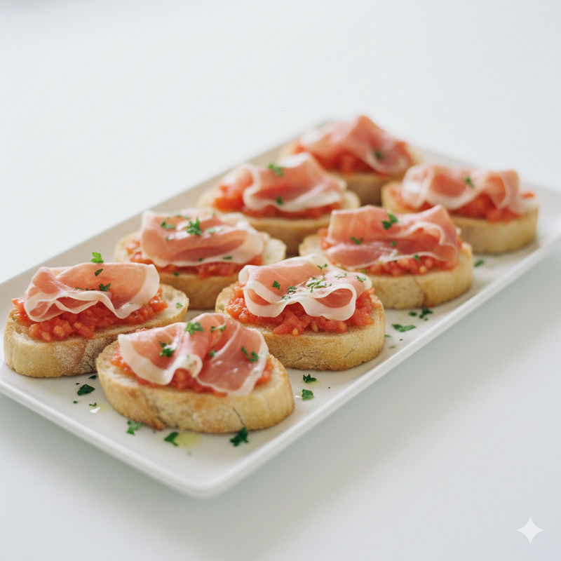 Pan Con Ajo Y Jamón Serrano (Ración)