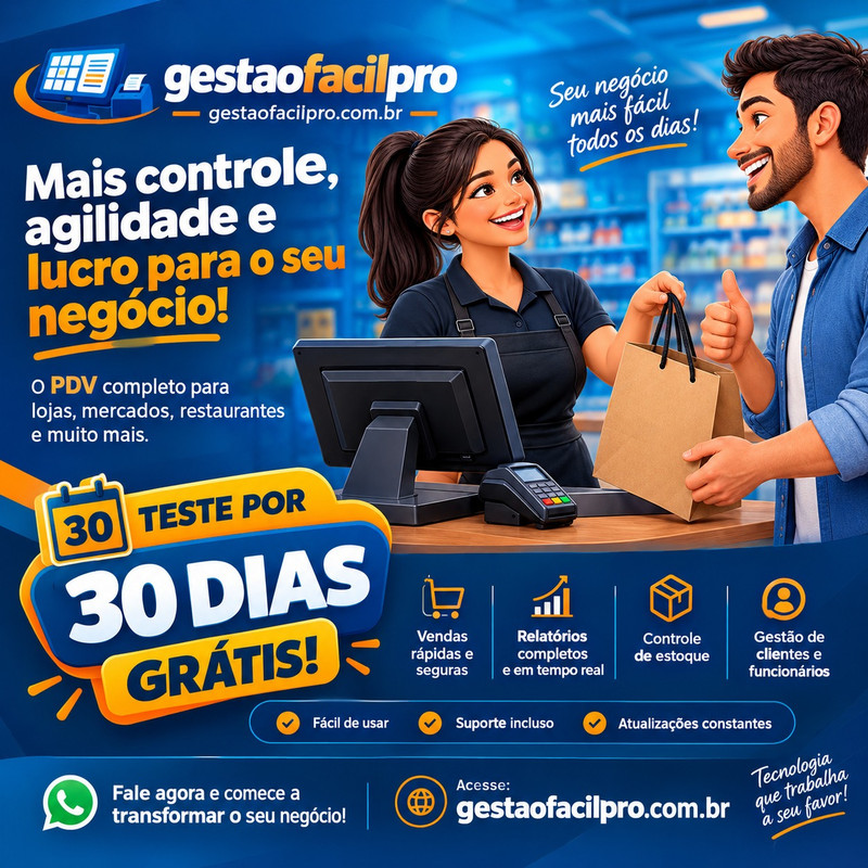 Gestão Fácil Pro - painel do PDV online