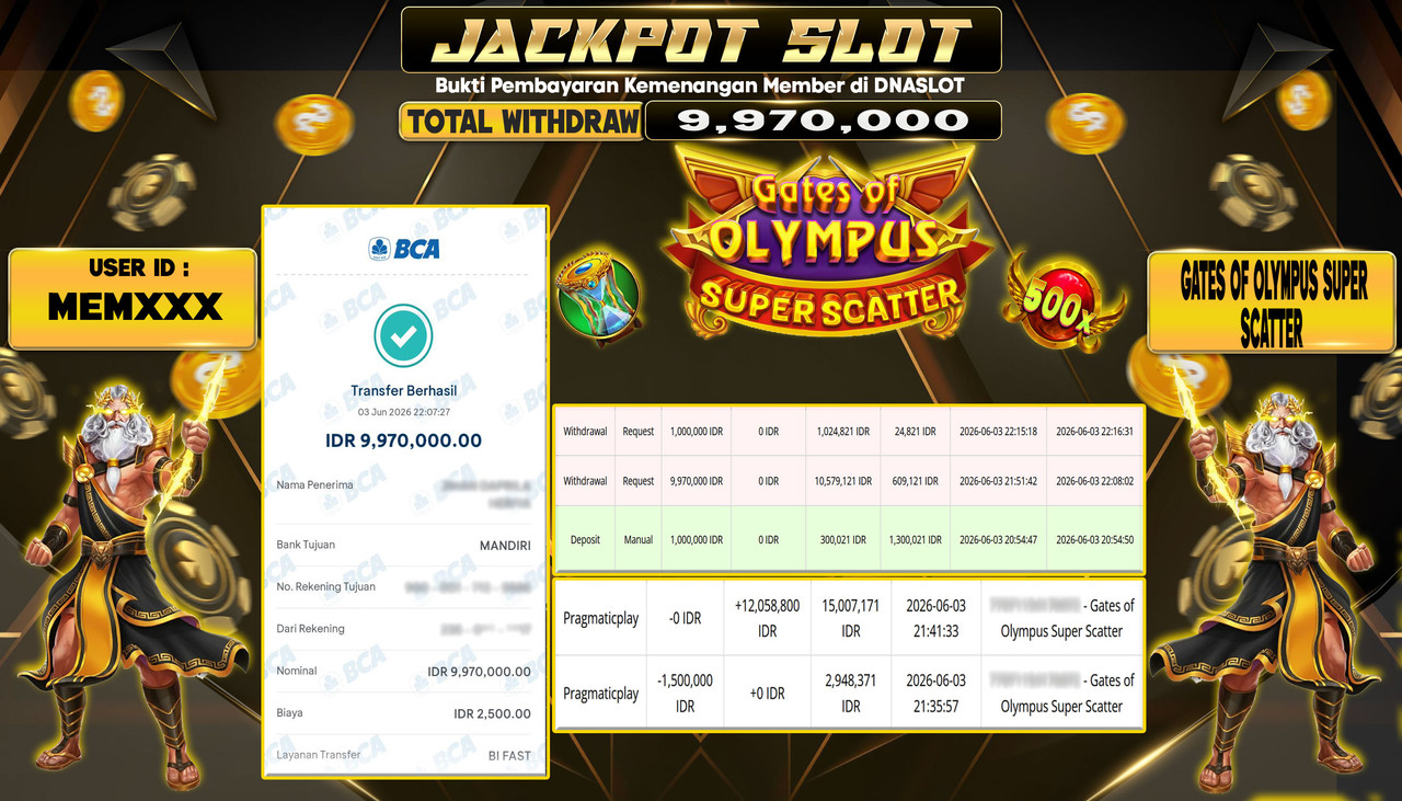 JACKPOT SLOT GATES OF OLYMPUS SUPER SCATTER 03 JUNE 2026